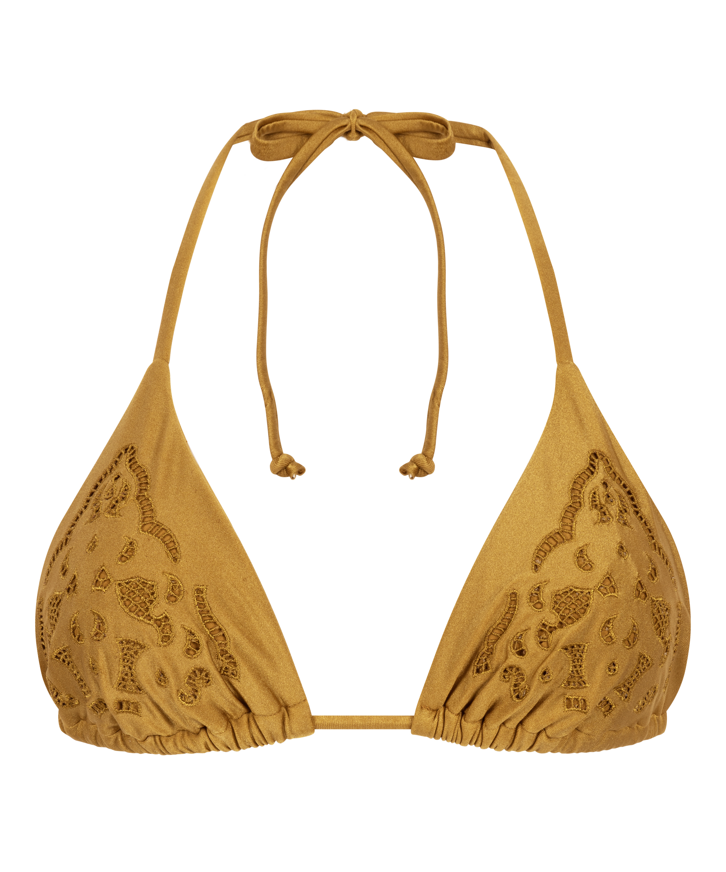 Triangel-Bikinioberteil Boho, Gelb, main