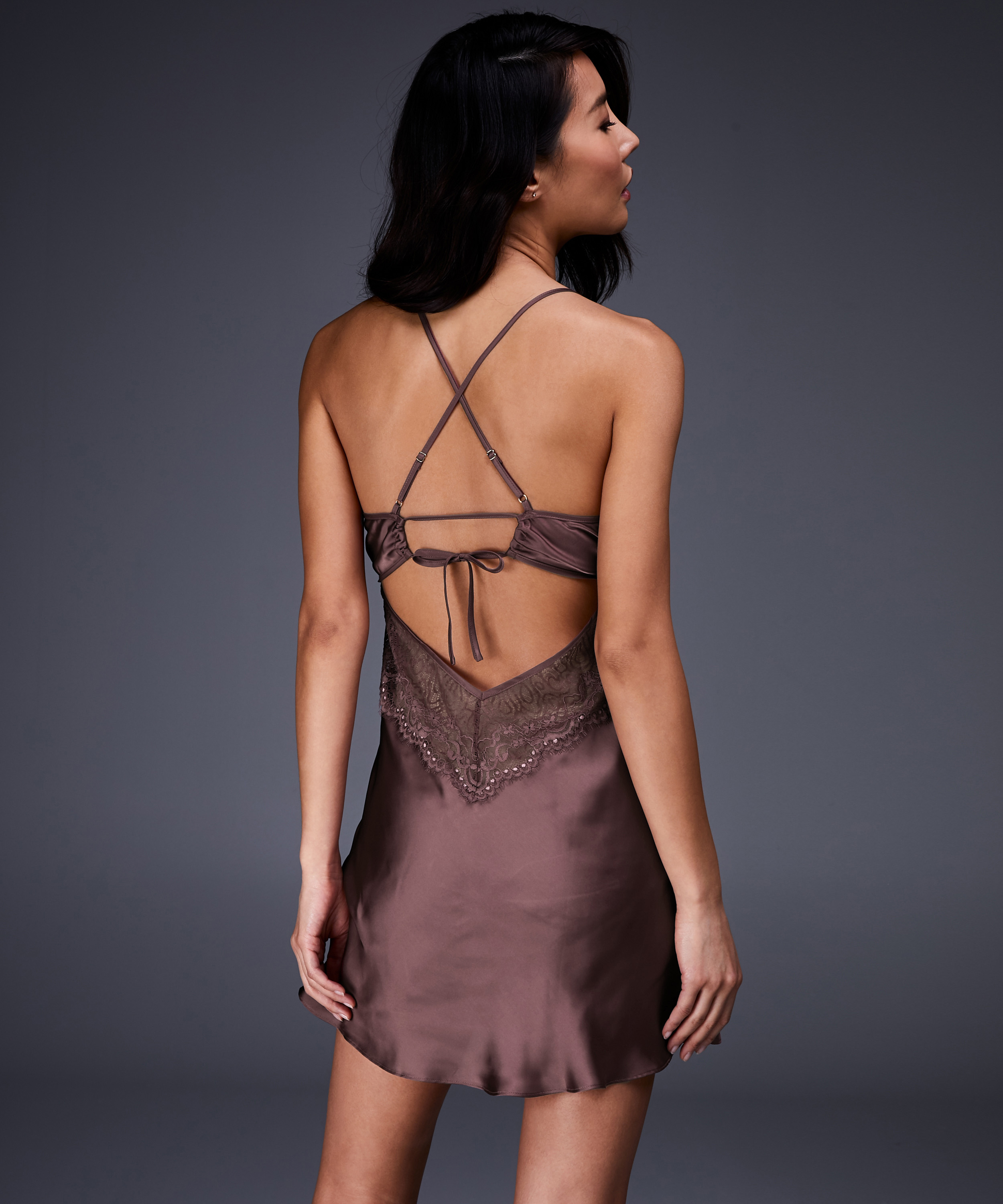 Slipdress Satin Honey, Rose, main