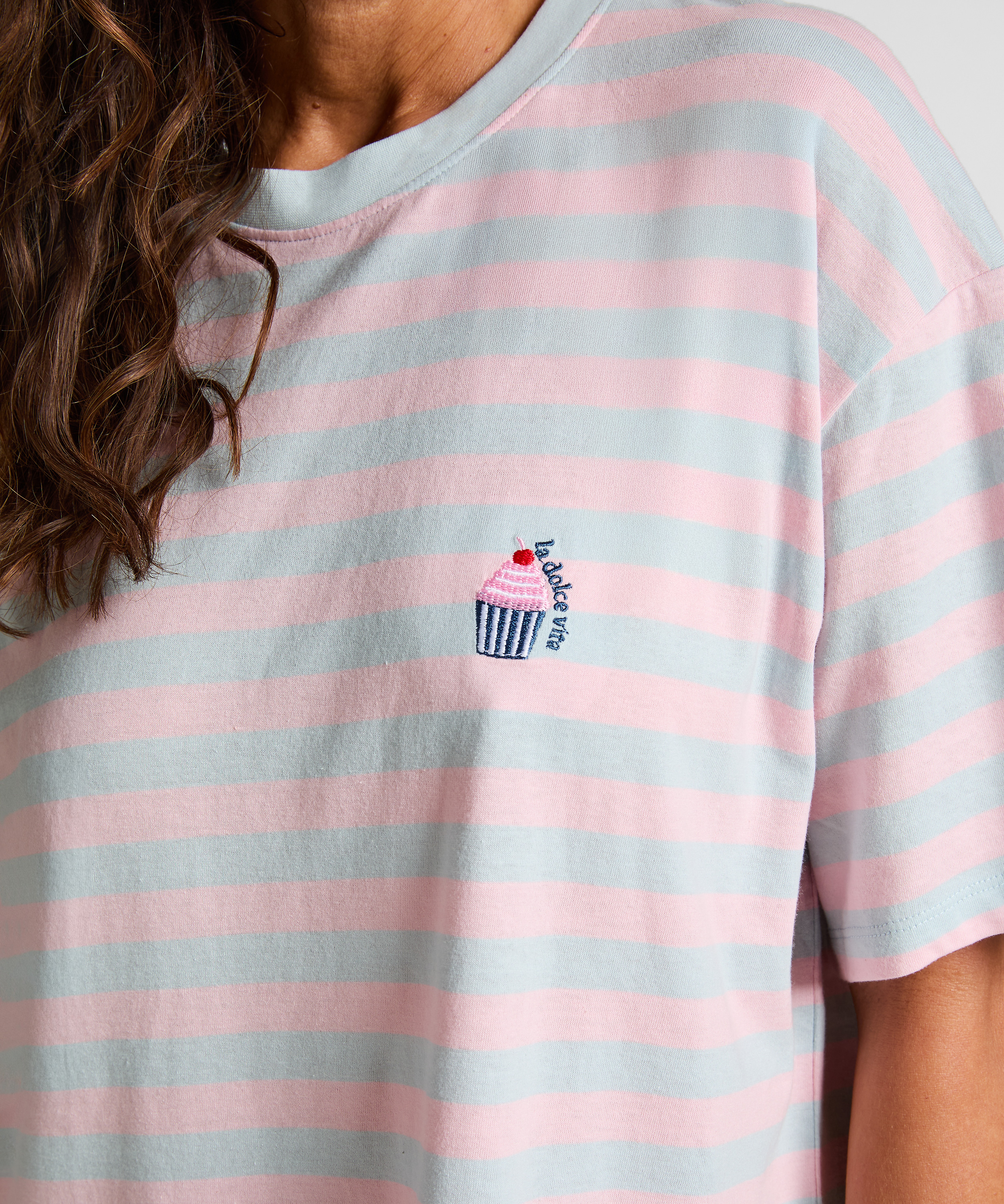 Nachthemd mit Rundhalsausschnitt, Blau, main