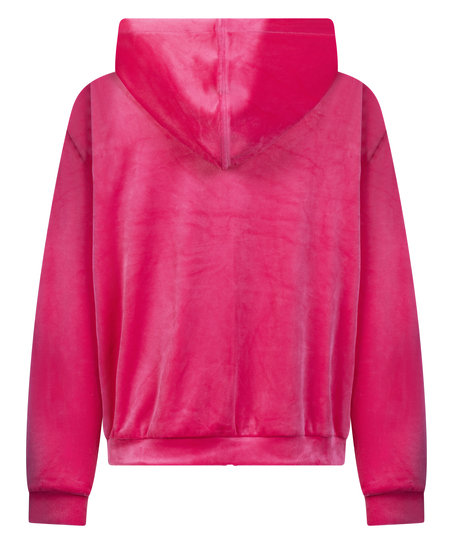 Hoodie Jacke Velours, Rose