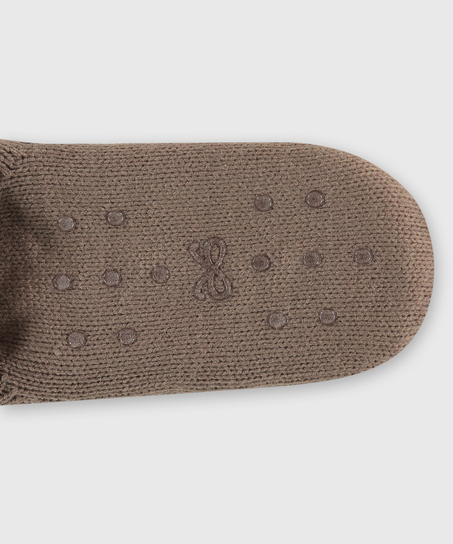 Chaussettes en tricot lurex, marron