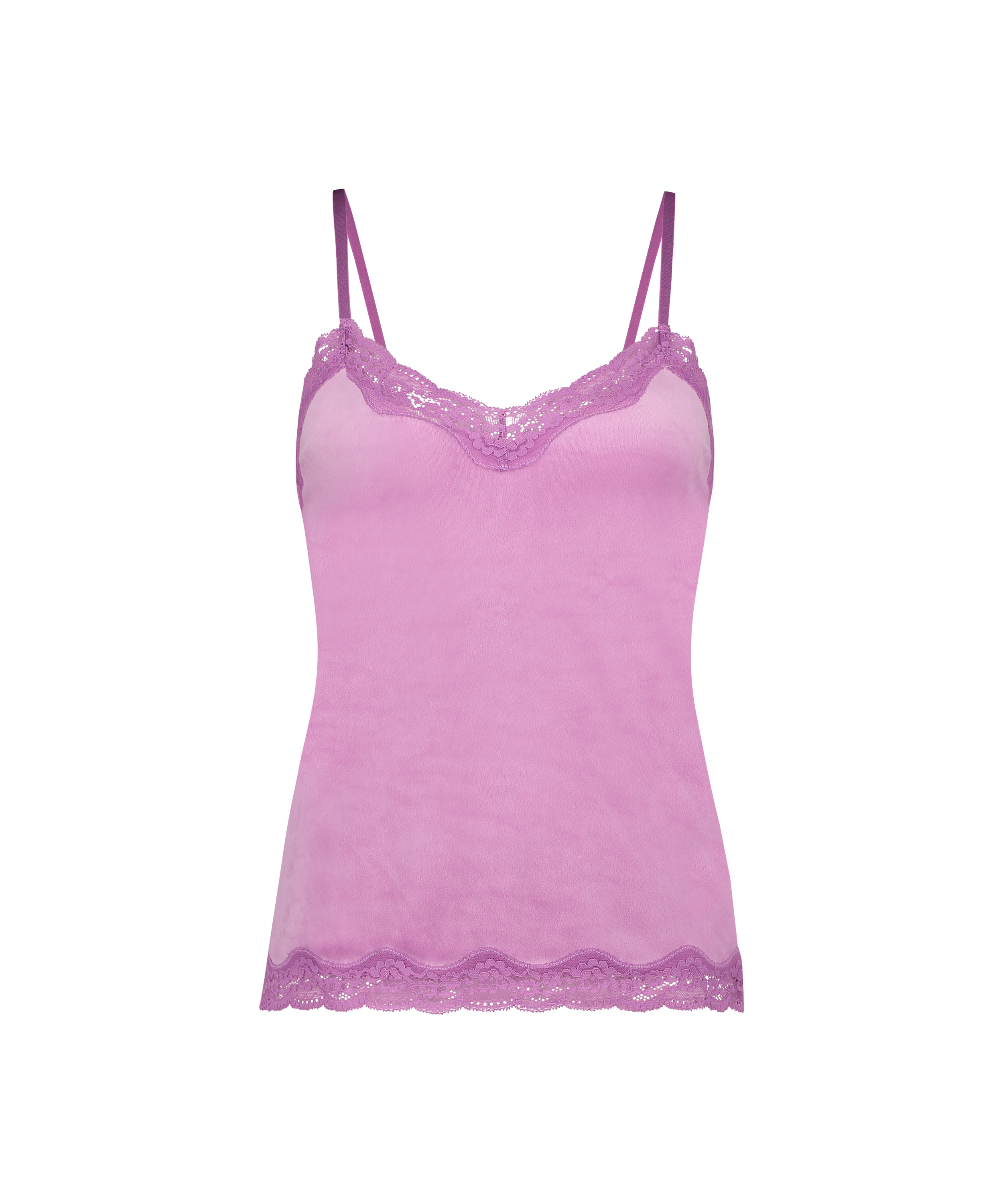 Cami Top Velours Lace, Rose, main