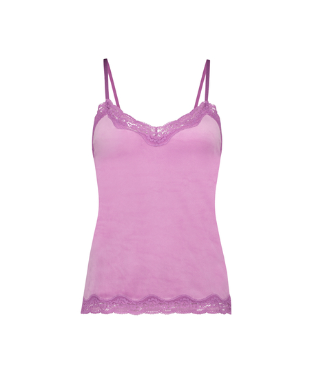 Cami Top Velours Lace, Rose