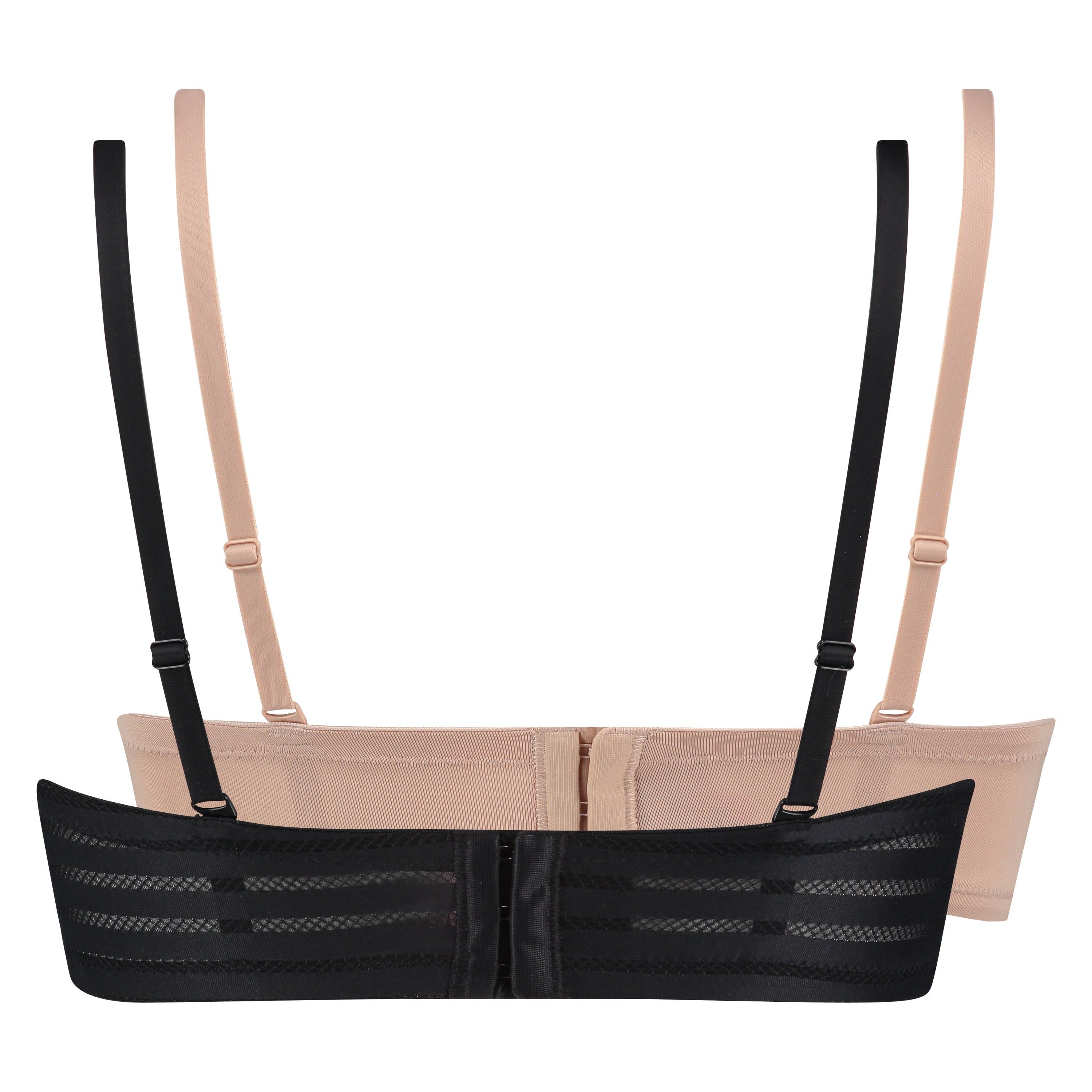 Vorgeformte Strapless-Bügel-BHs im Zweierpack, Schwarz, main