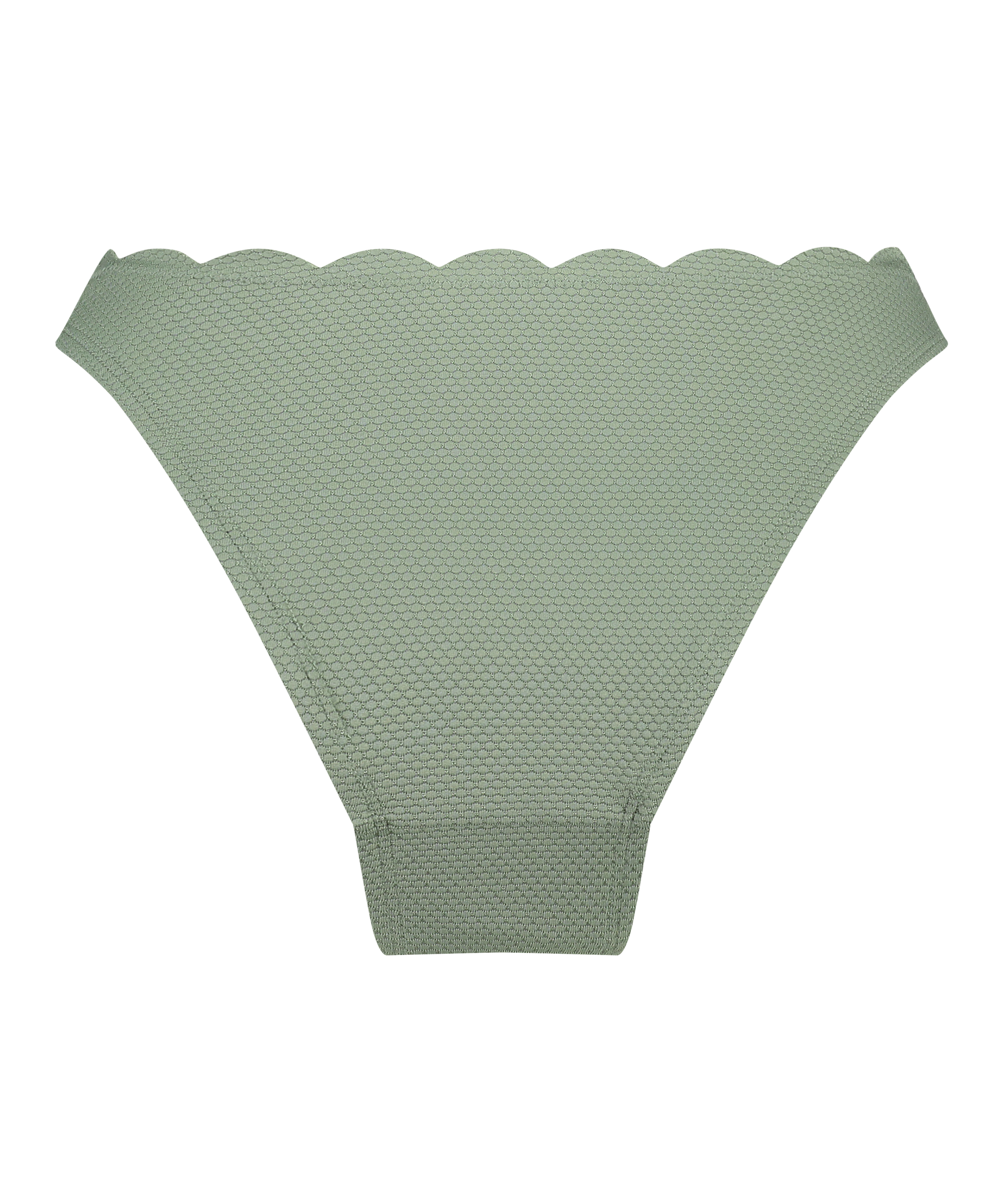 Bikini Slip mit hohem Beinausschnitt Scallop, grün, main
