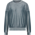 Langärmeliges Top Velours Rib, Blau