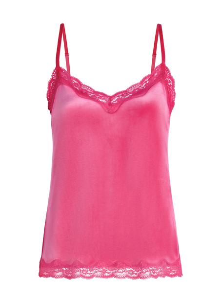 Cami Top Velours Lace, Rose