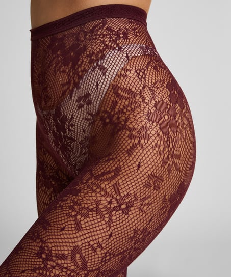 Collants Allover Lace, Rouge