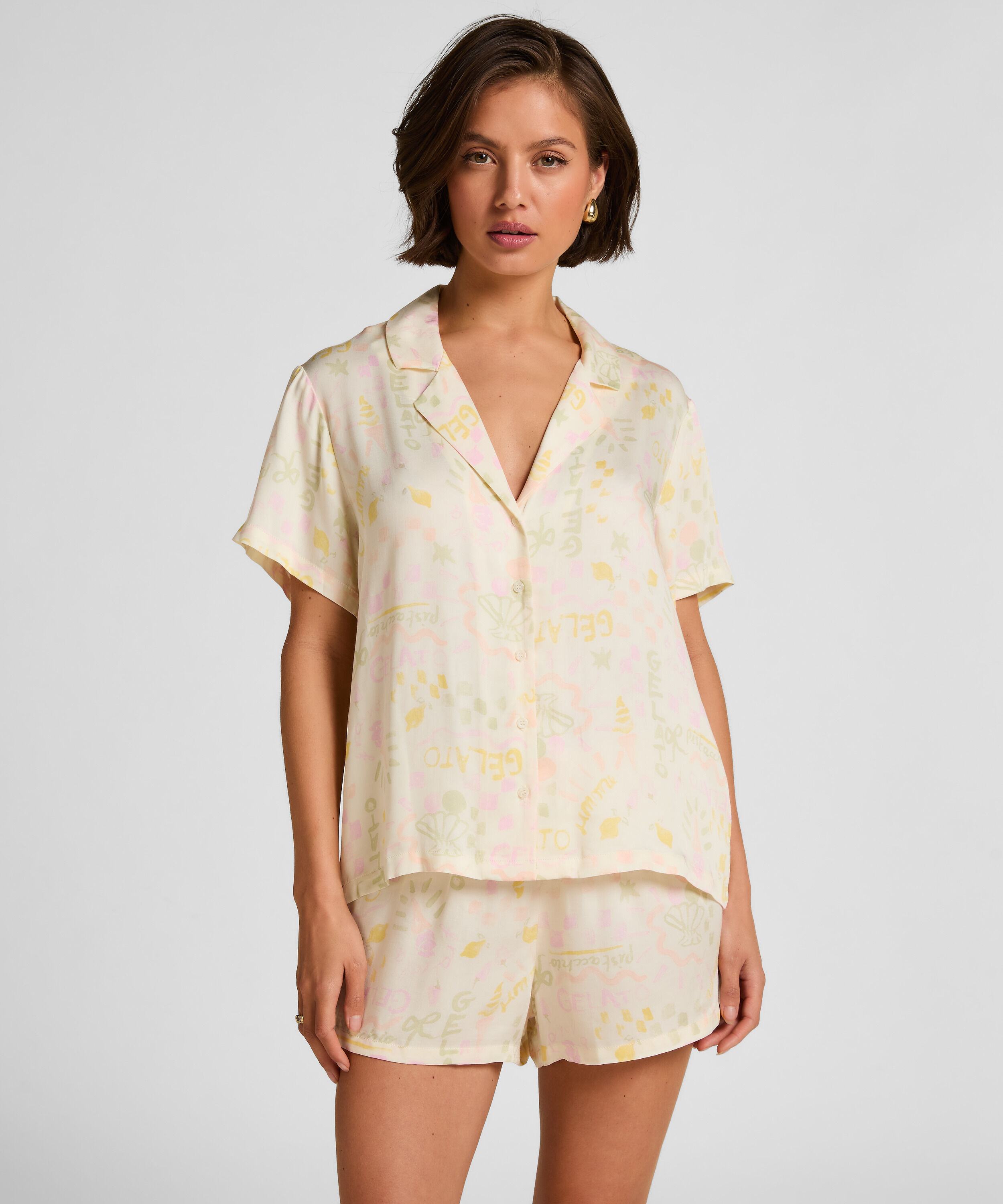 Satin-Shorts, Weiß
