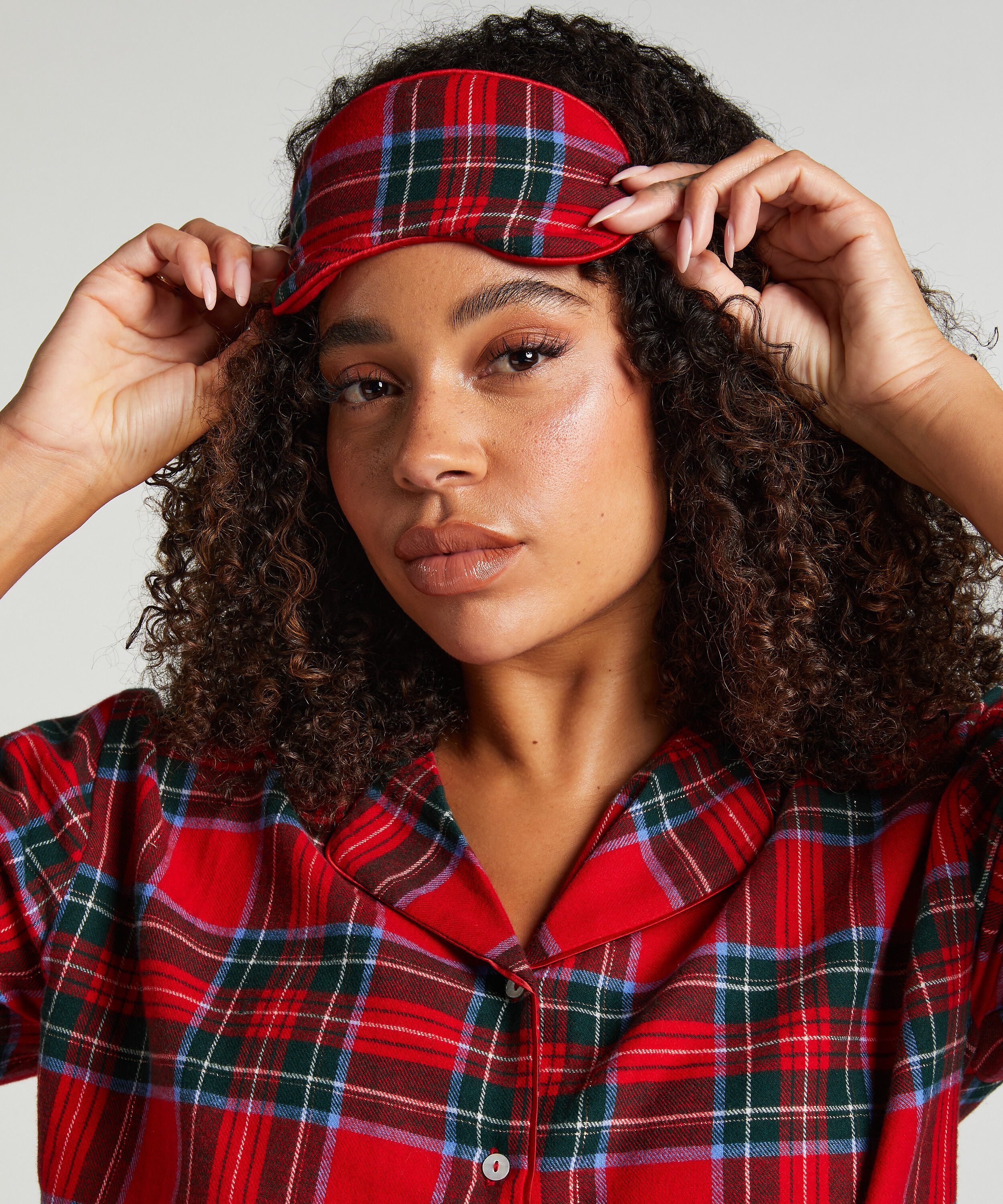 Schlafmaske Flanell, Rot