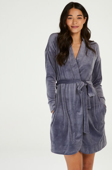 Hunkemöller Peignoir court Velours Gris