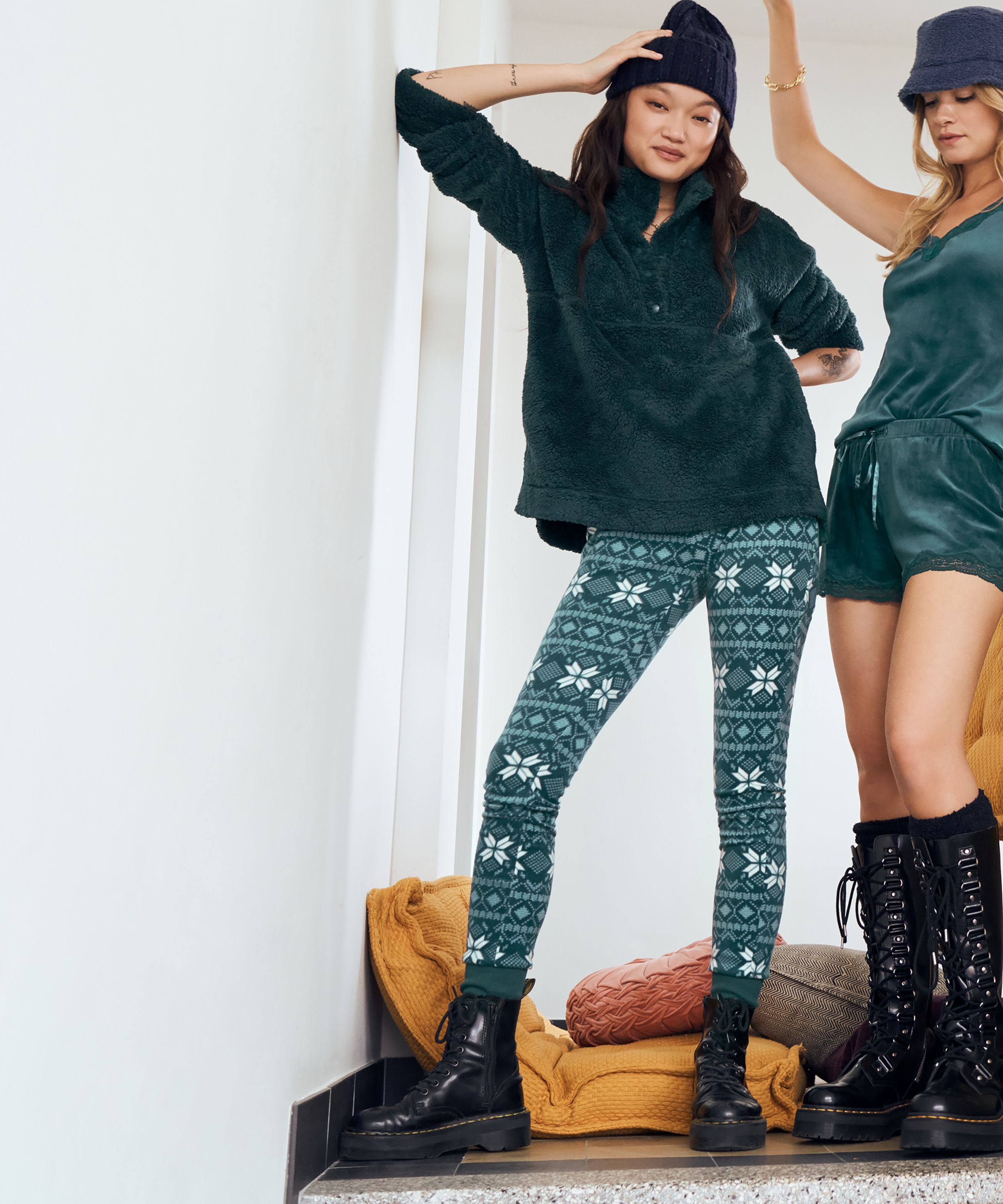 leggings en micro-polaire, Bleu, main