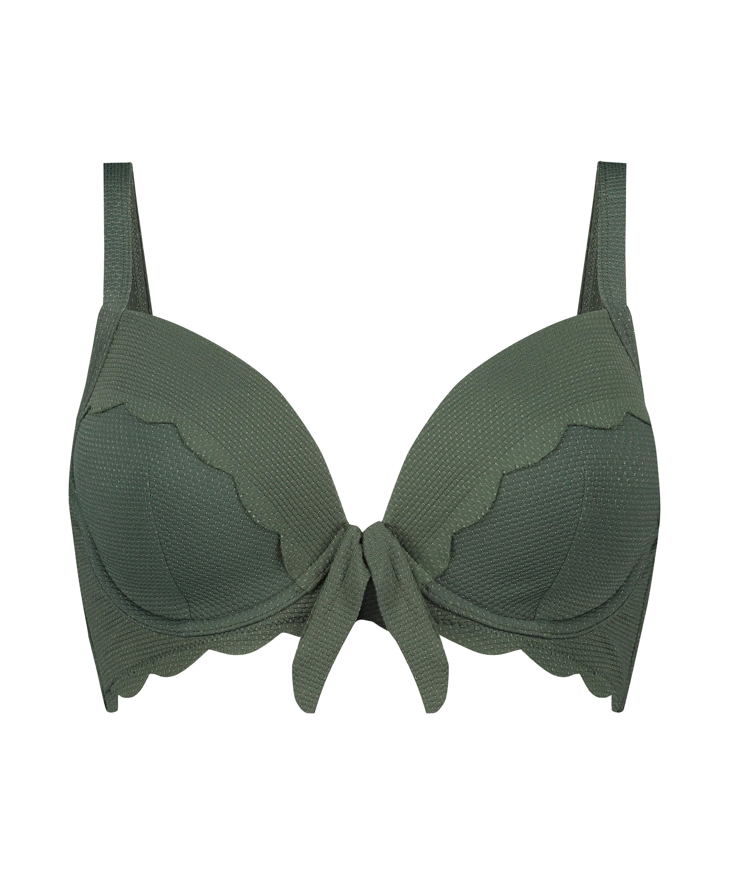 Haut de bikini &agrave; armatures pr&eacute;form&eacute; Scallop Glam, Vert, main
