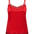 Camisole velours Dentelle, Rouge