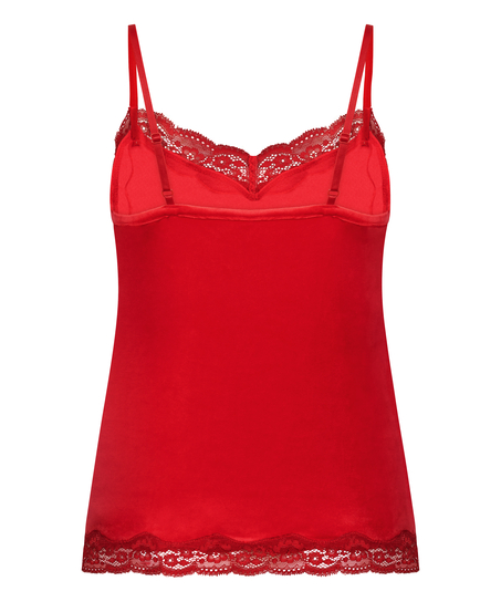Camisole velours Dentelle, Rouge