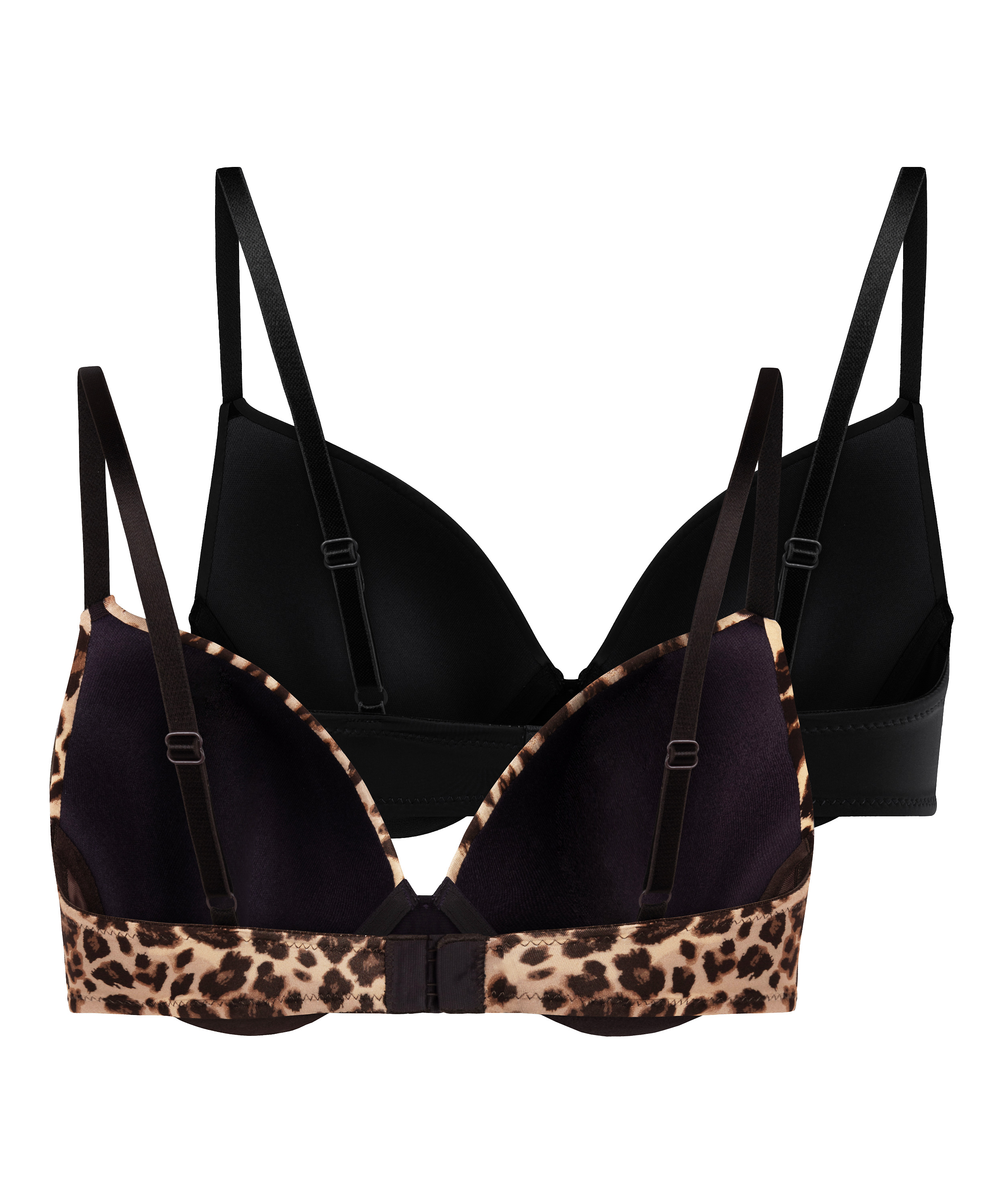 Lot de 2 Soutiens-gorge à armatures préformés, Noir, main