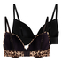 Lot de 2 Soutiens-gorge à armatures préformés, Noir