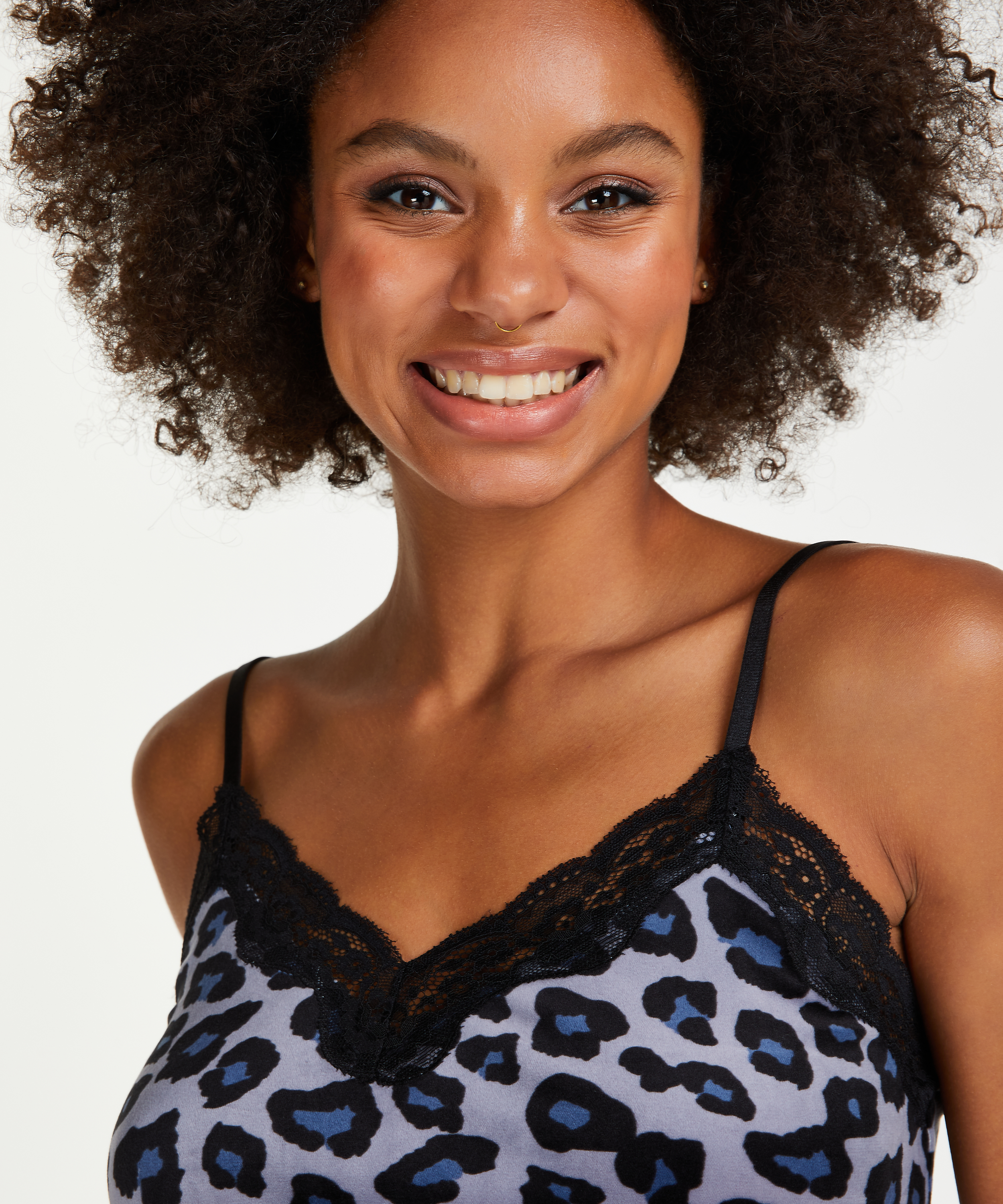 Cami Top Velours Lace, Grau, main