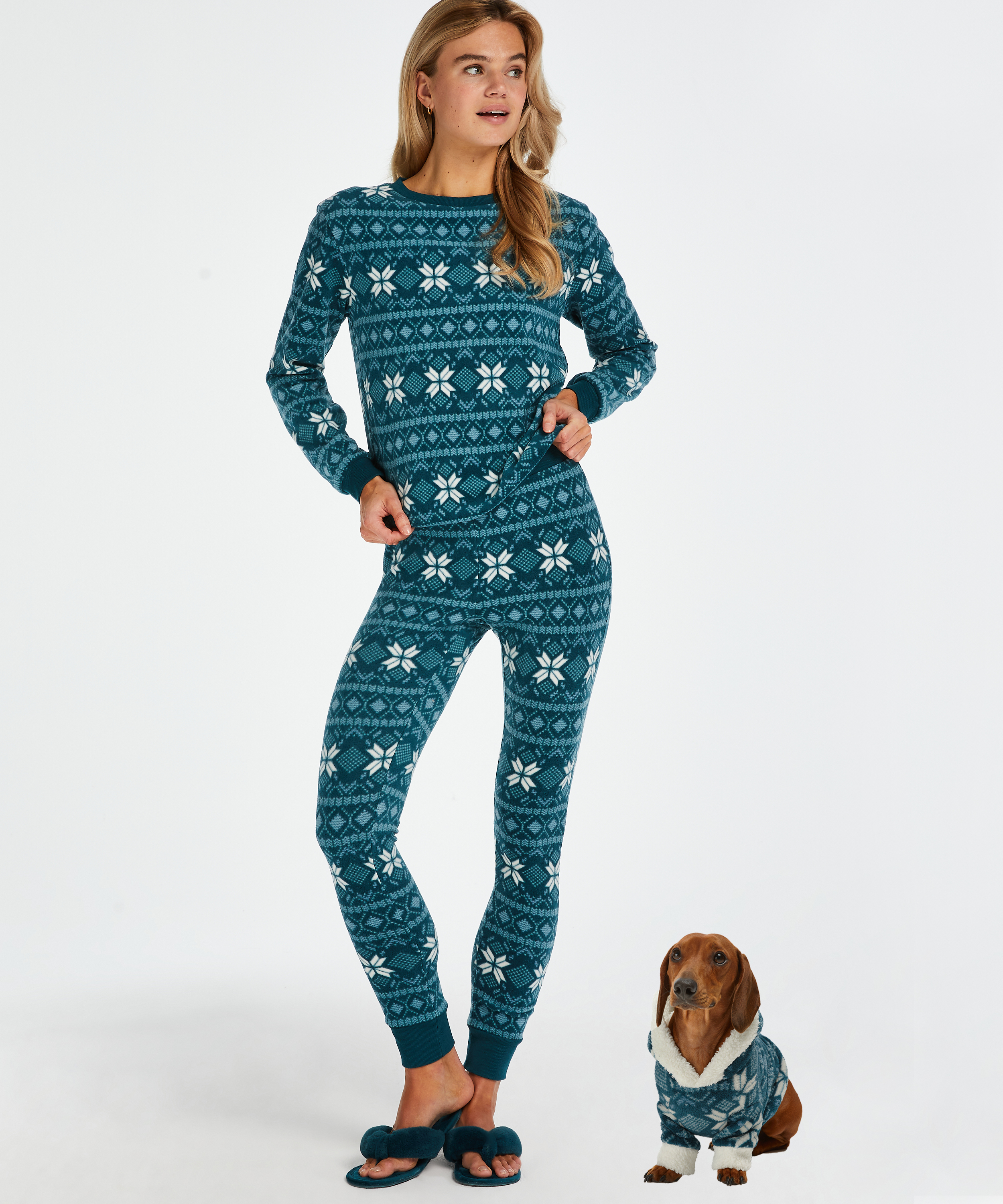 Pyjamaset Fleece, Blau, main