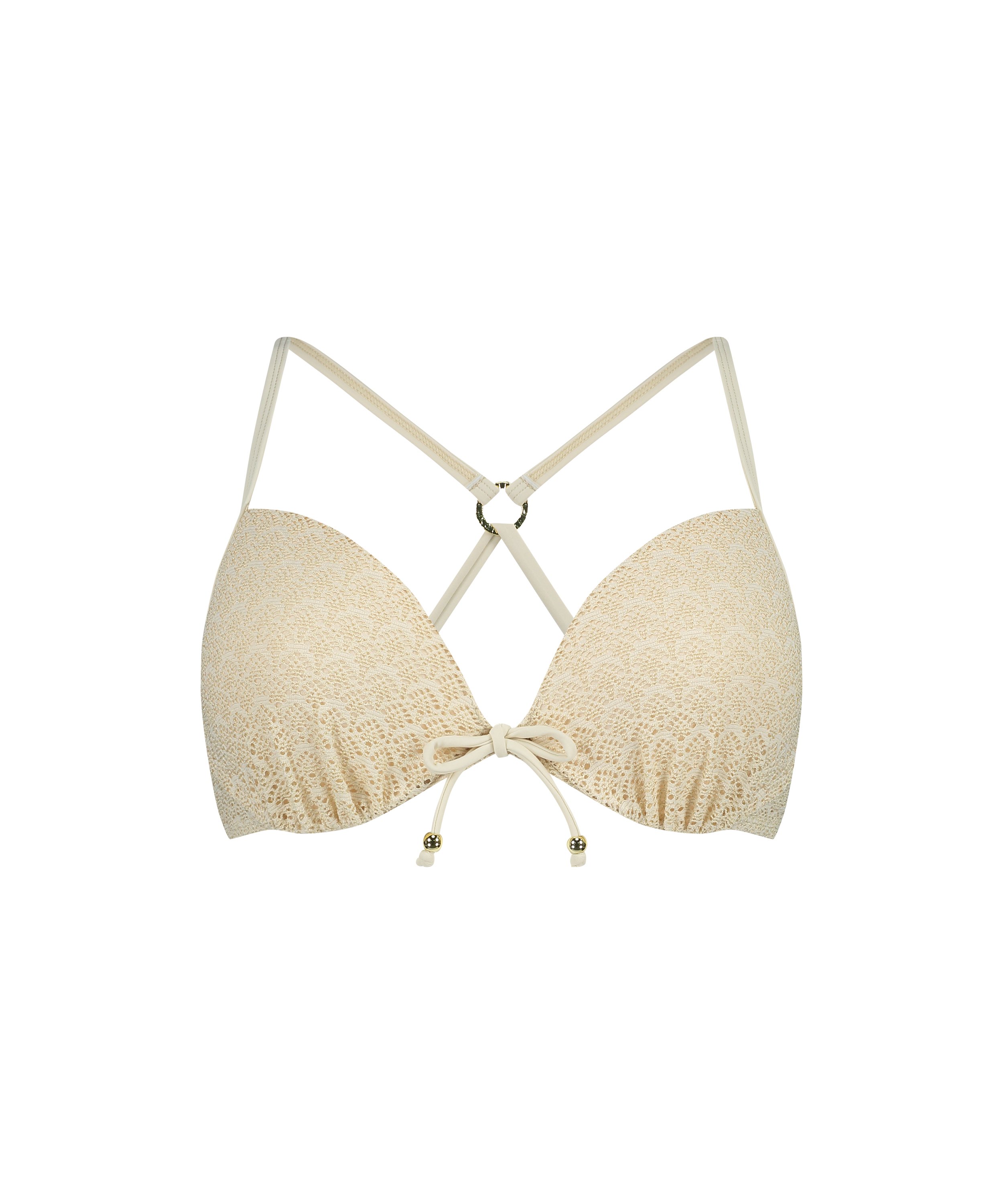 Bikini push-up Top Lurex Crochet, Weiß, main