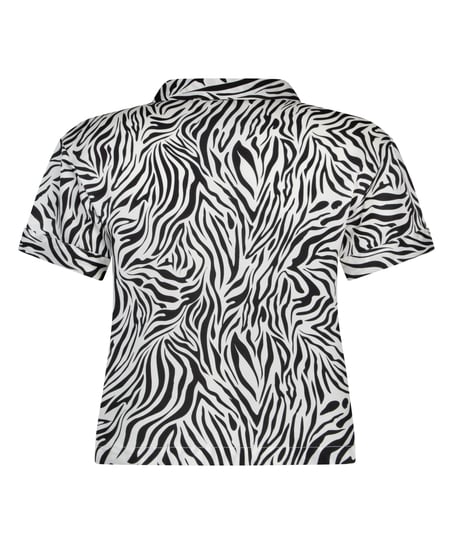 Veste à manches courtes en satin, Blanc