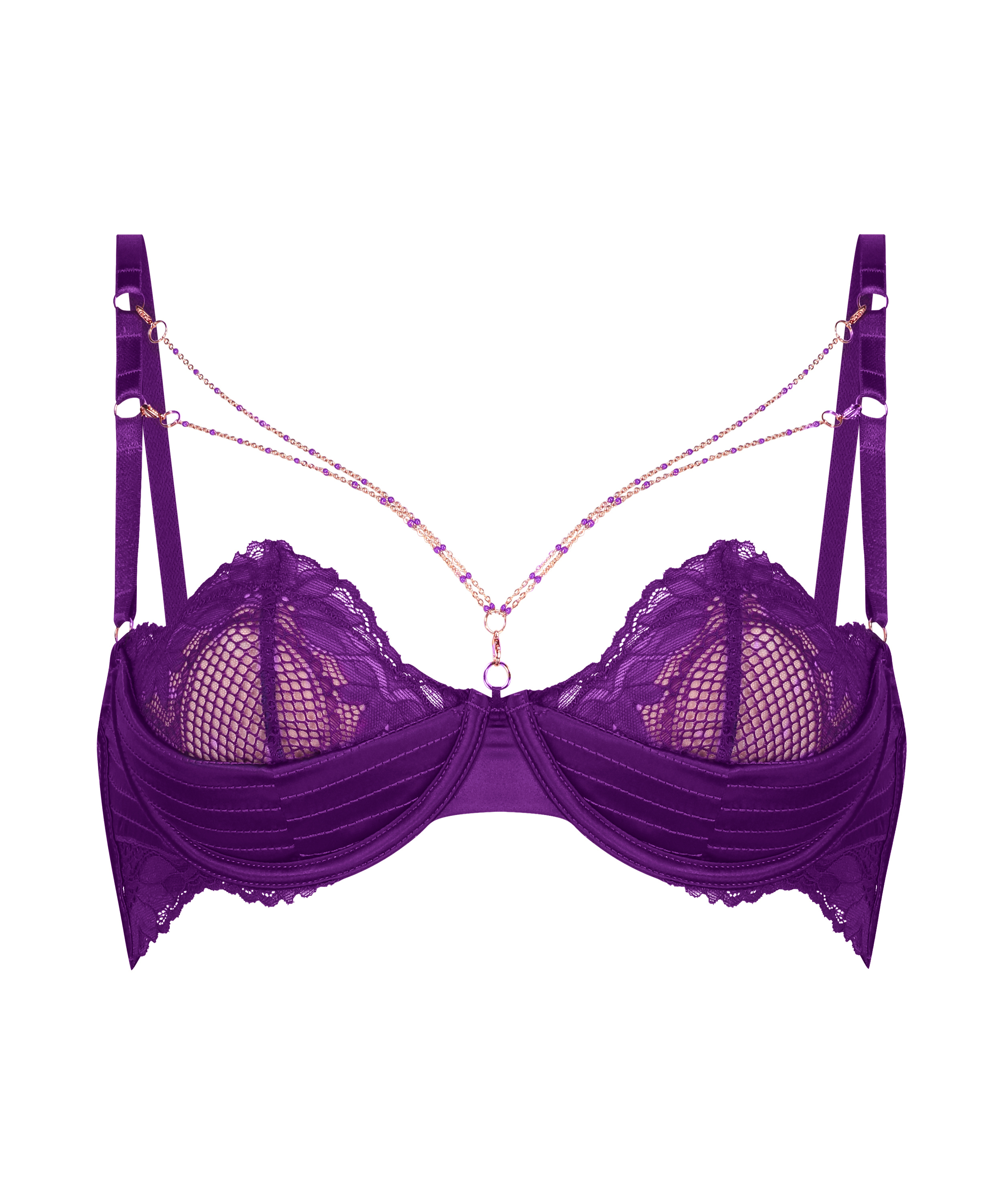 Soutien-gorge rembourré demi-bonnet à armatures préformé Belladonna, Violet, main