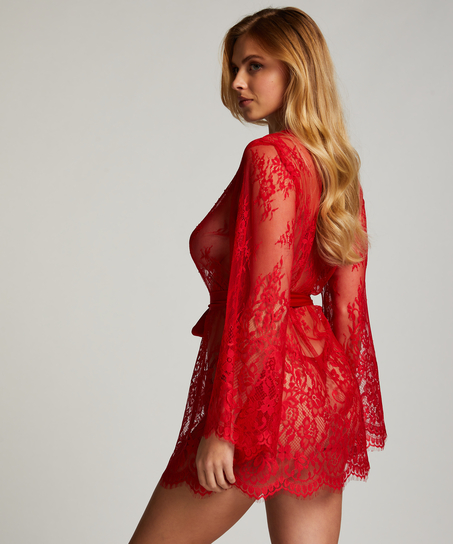 Kimono Lace Isabelle, Rouge, main Kimono Lace Isabelle, Rouge