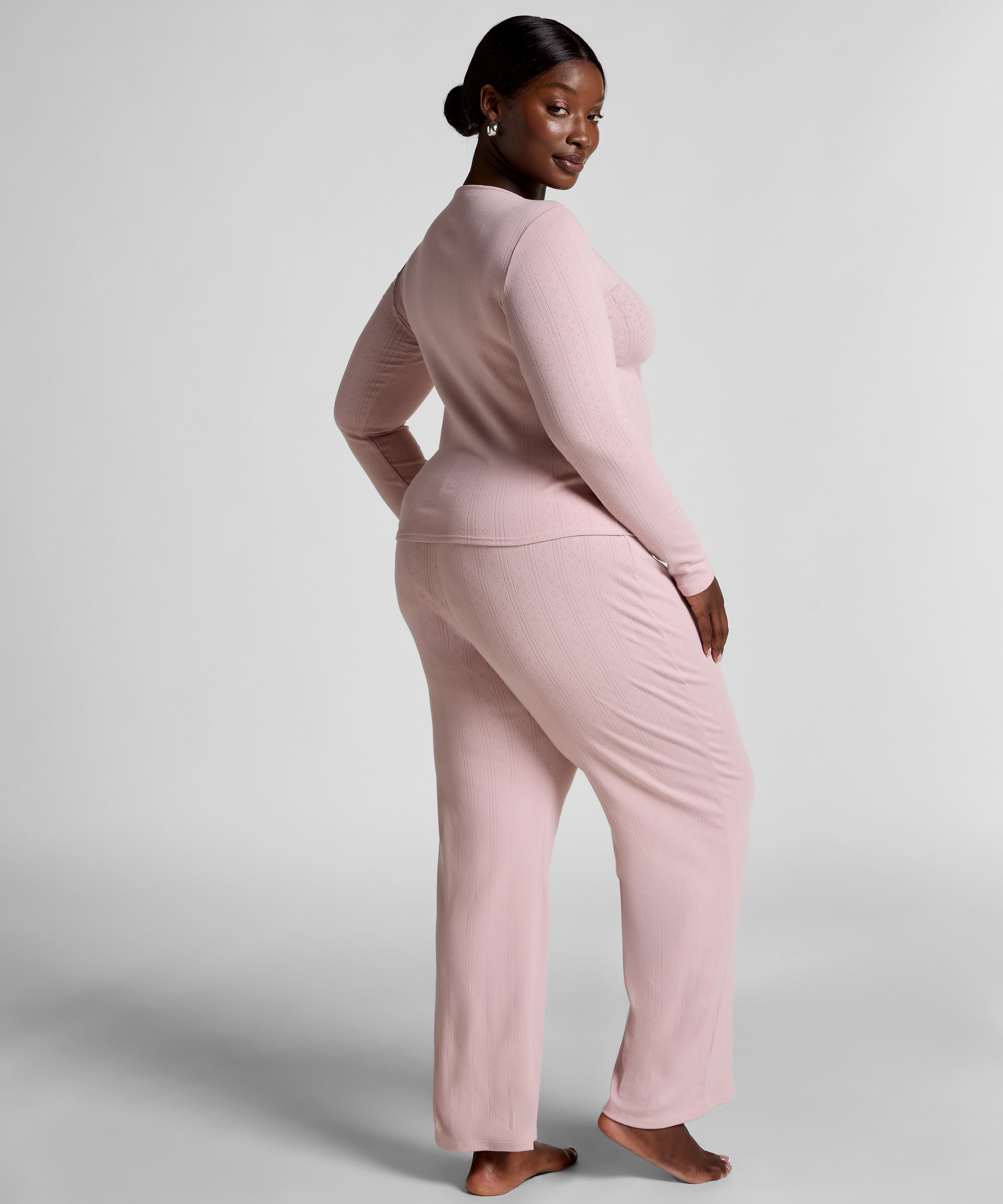 Pyjamahosen Pointelle, Rose, main