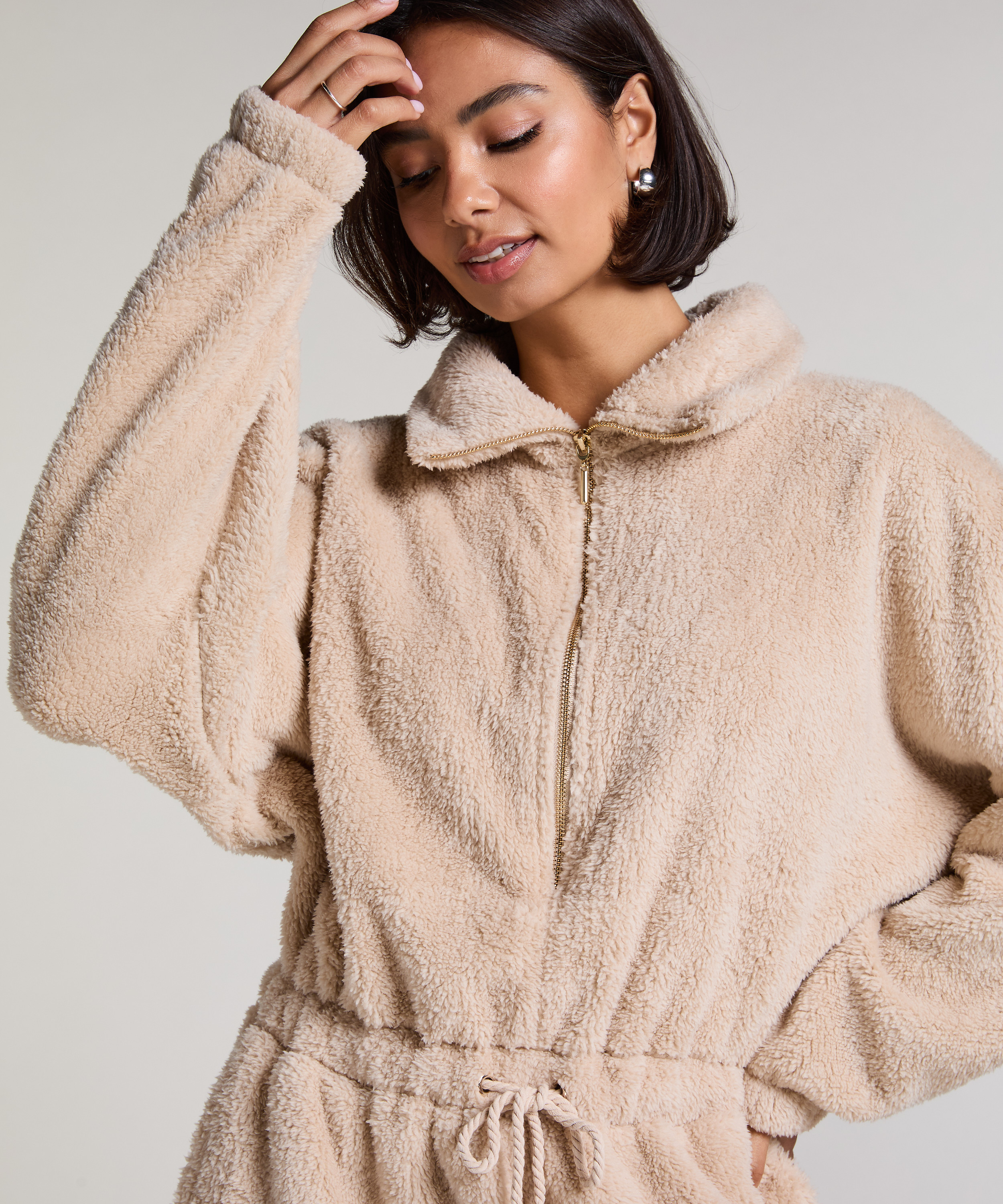 Onesie Fleece, Beige, main