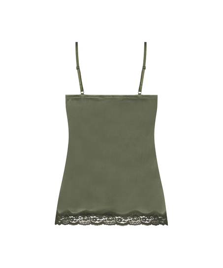 Cami Top Velours Lace, Gr&uuml;n