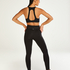 HKMX Sport-Leggings mit hoher Taille Flock, Schwarz