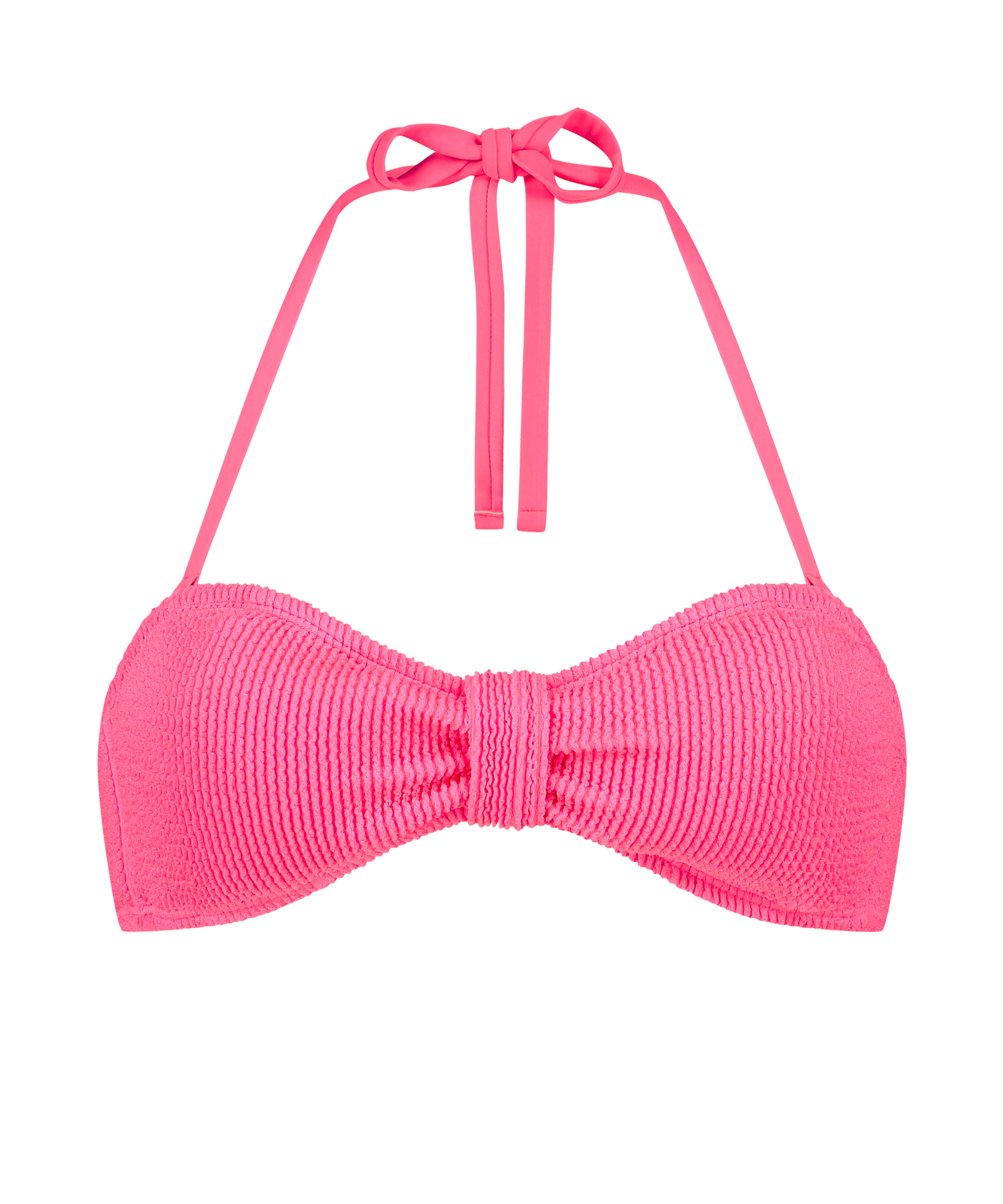 Haut de bikini bandeau Crinkle, Rose, main