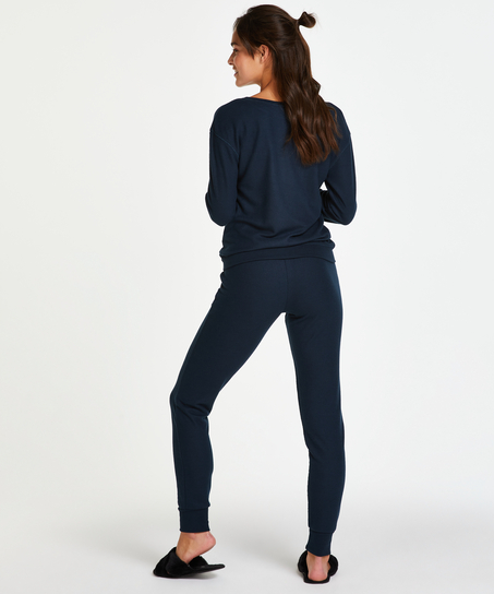 Pyjamaset, Waffelstoff, Blau