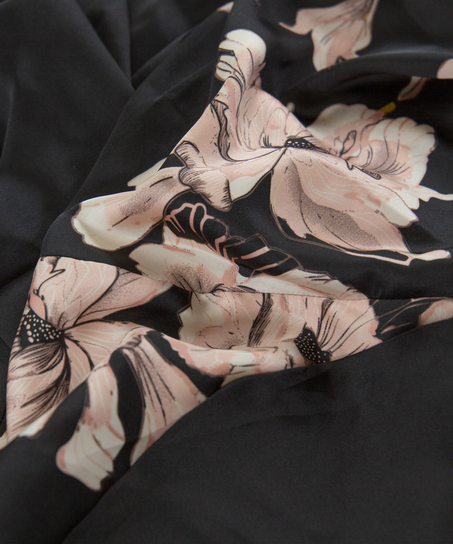 Kimono Satinblüte, Schwarz
