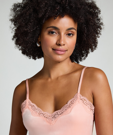 Cami Top Velours Lace, Rose