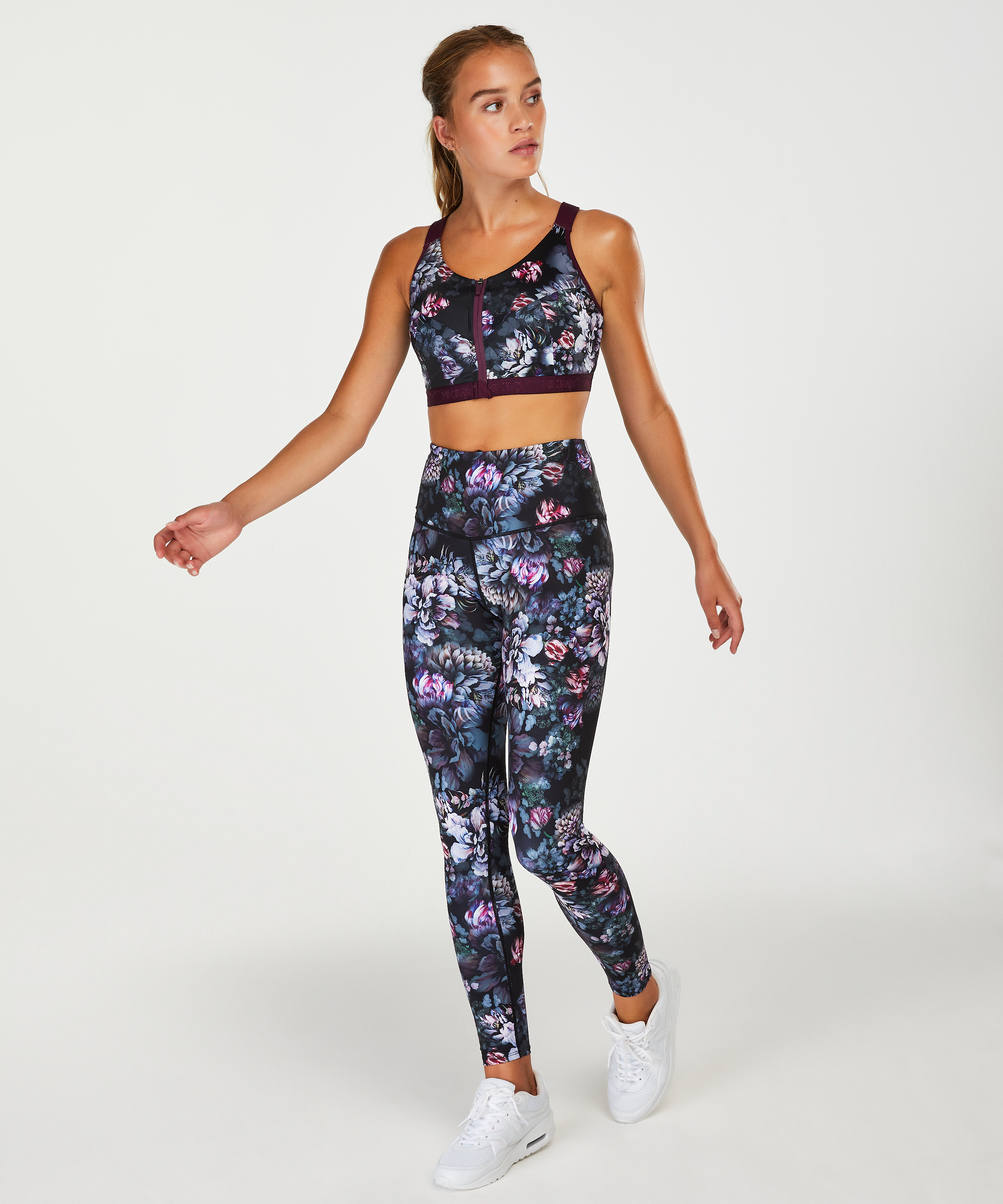Legging de sport taille haute HKMX Flower, Noir, main