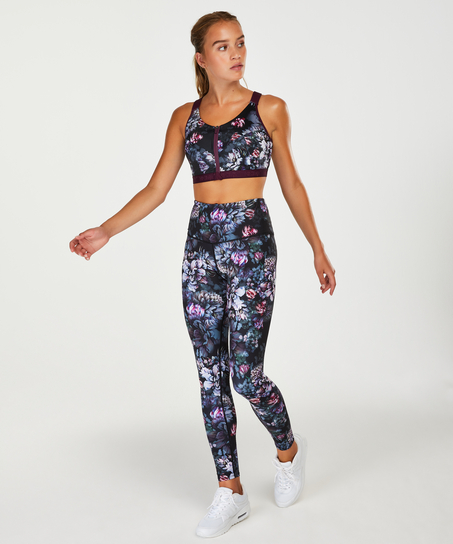 Legging de sport taille haute HKMX Flower, Noir