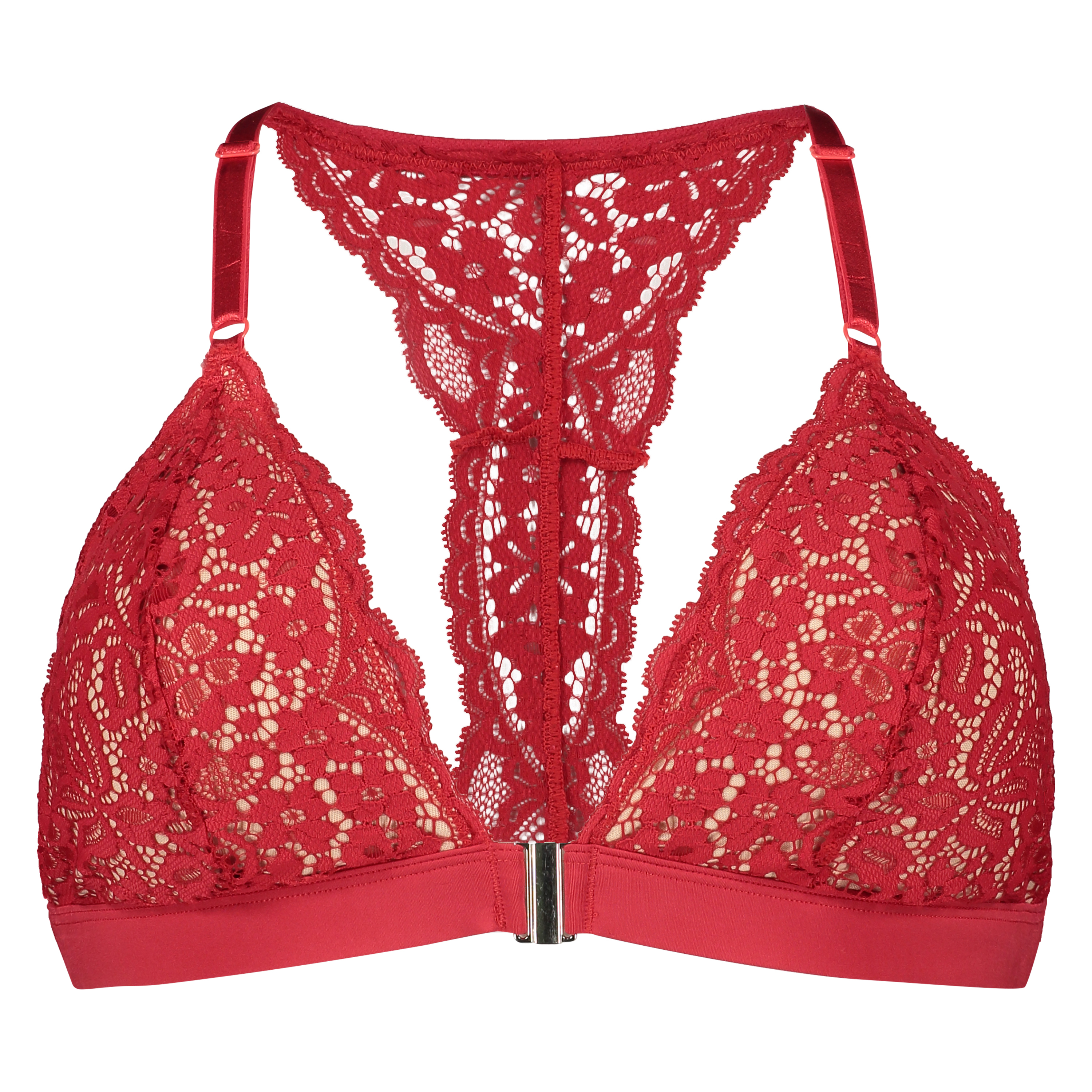 Brassi&egrave;re triangulaire moul&eacute;e Rose, Rouge, main