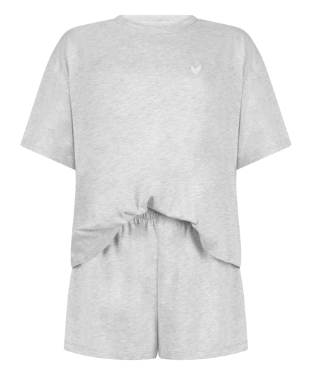 Pyjama-Set aus Jersey Heart, Grau
