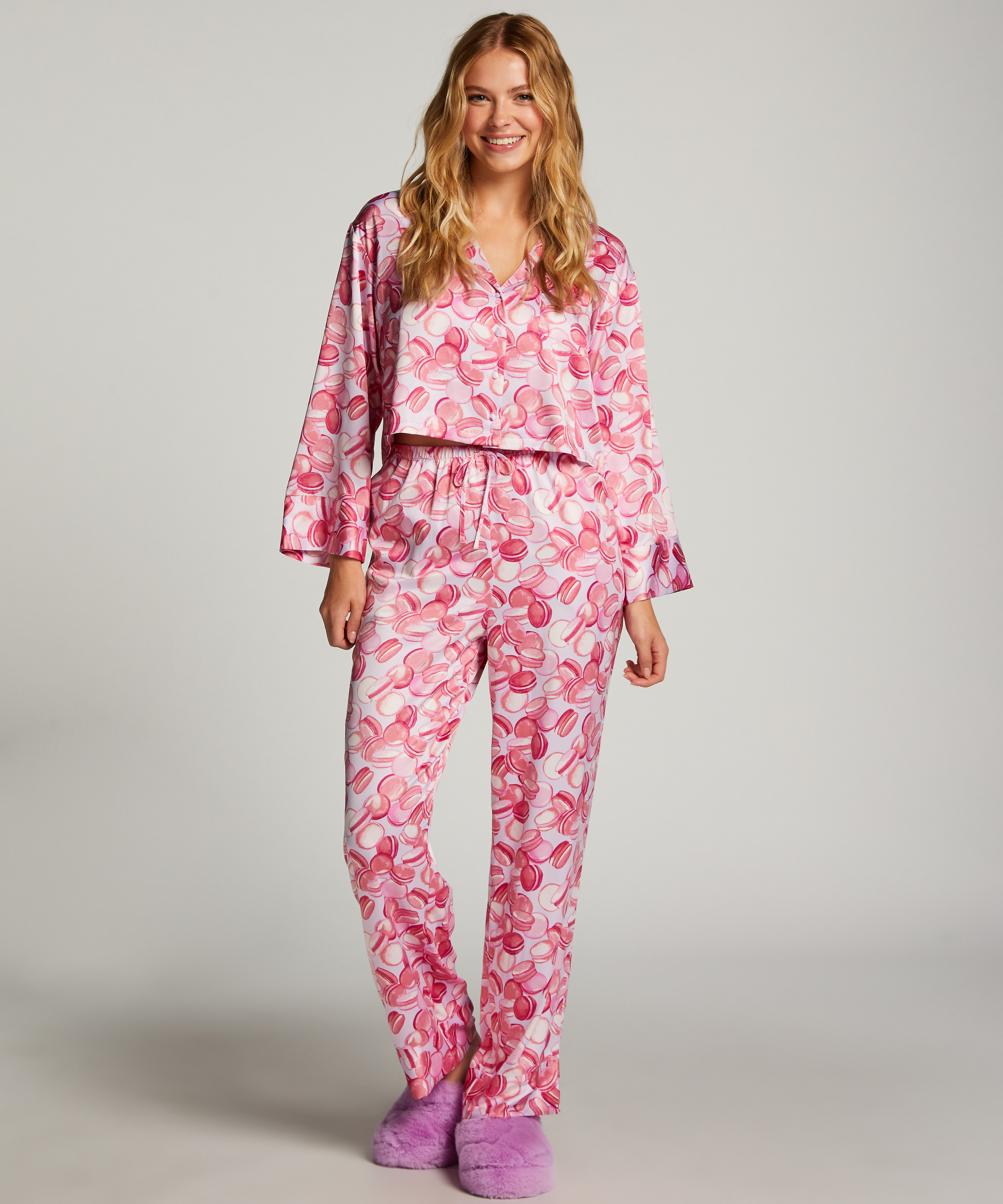 Pantalon Satin, Violet, main