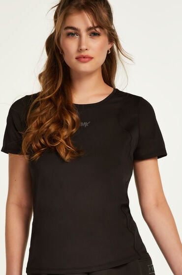 Hunkemöller HKMX Sport schmal geschnittenes T-Shirt Schwarz