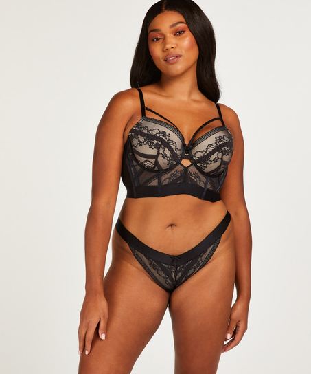 Soutien-gorge à armatures préformé longline Cleo, Noir
