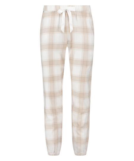 Pyjamahose aus Flanell, Beige