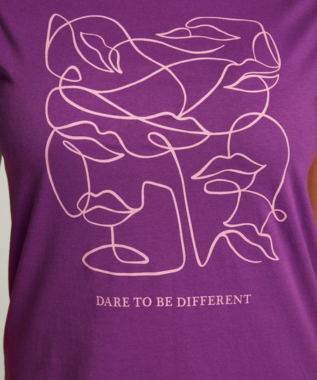 Nachthemd Rundhalsausschnitt, Lila