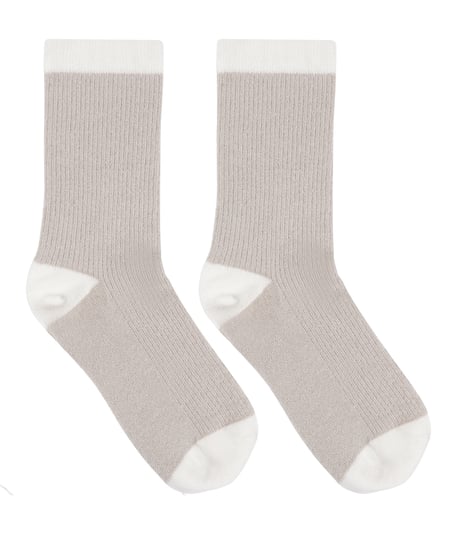 Crew-Socken aus Modal, Beige