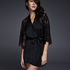 Kimono Flared Satin Lace, Noir