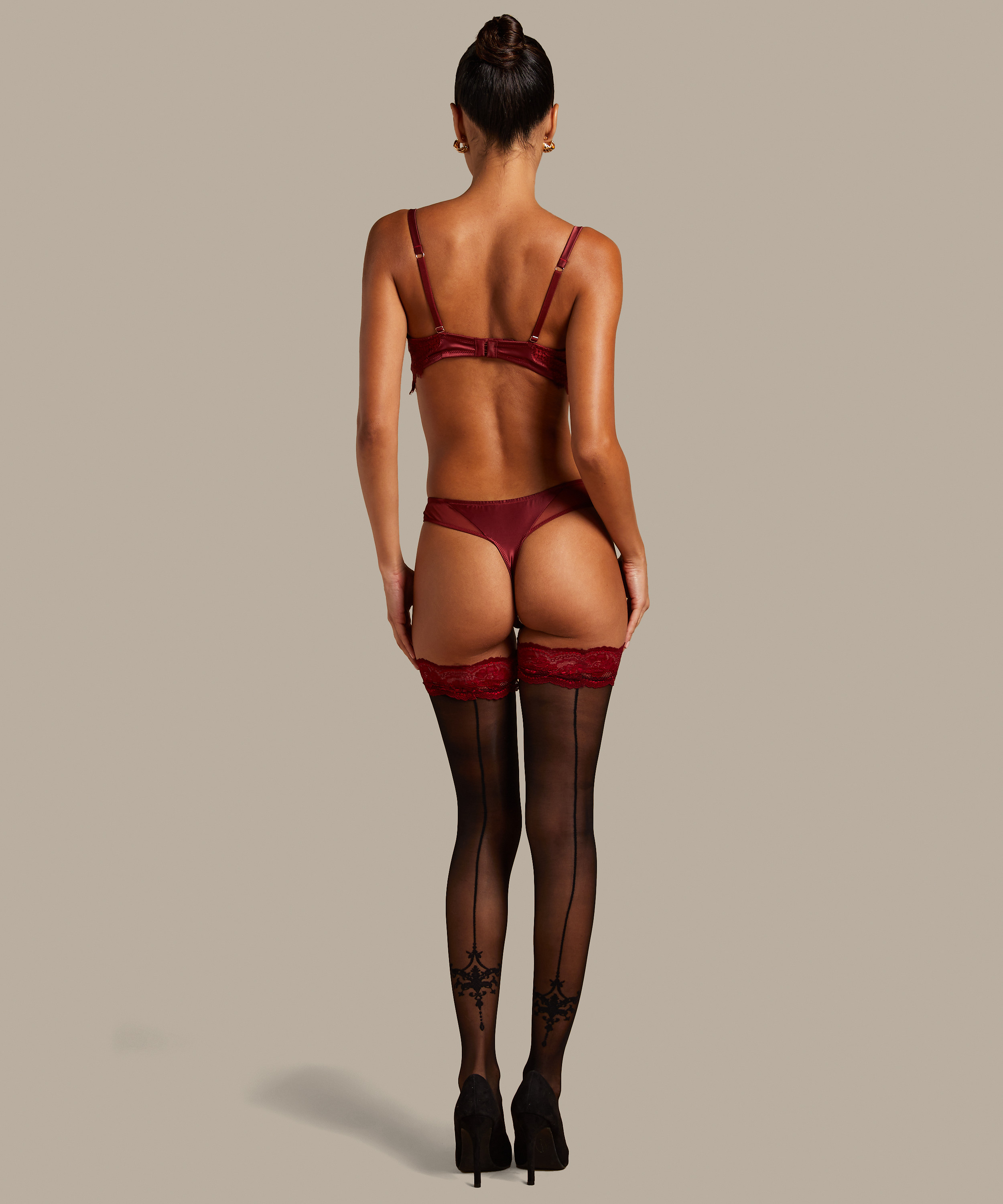 Stay-ups 20 Denier Noir Zoe, Rot, main