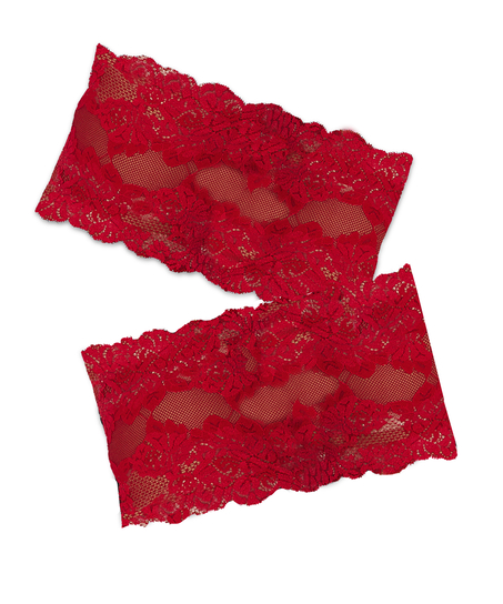 Bandes de cuisses anti-frottements en dentelle, Rouge