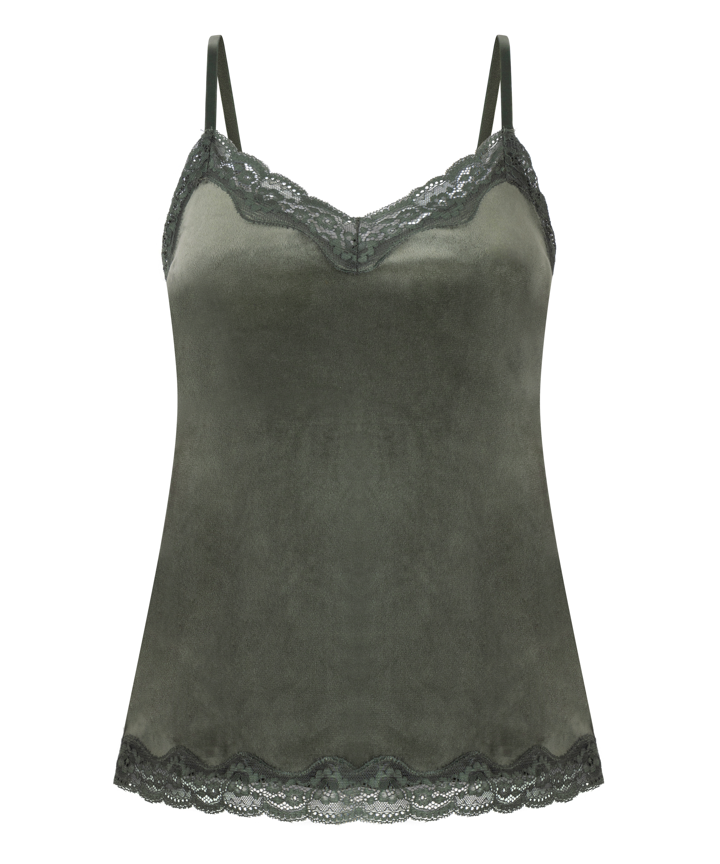 Cami Top Velours Lace, Grün, main