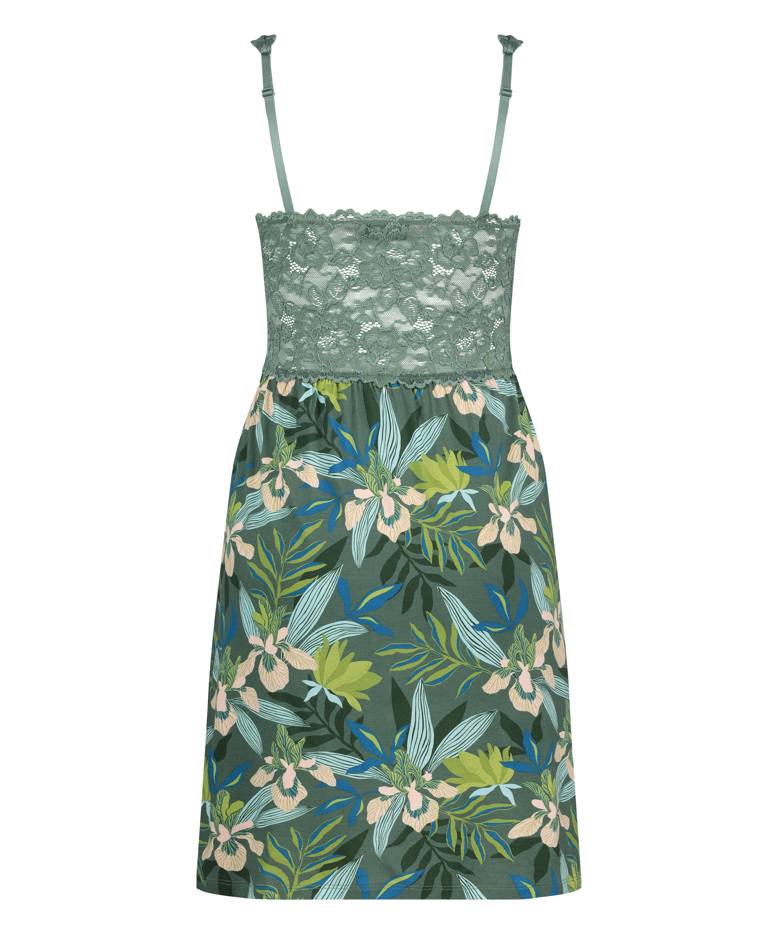 Nuisette Nora dentelle, Vert, main